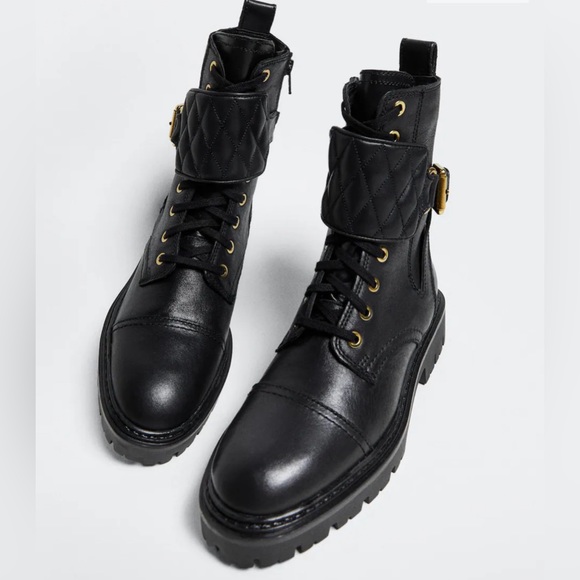 Mango leather biker boots - Picture 1 of 9